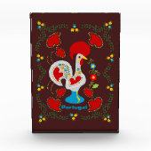 白い伝統的バーセロスの雄鶏 フォトブロック (正面)