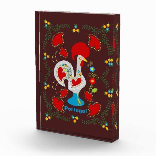 白い伝統的バーセロスの雄鶏 フォトブロック (右)