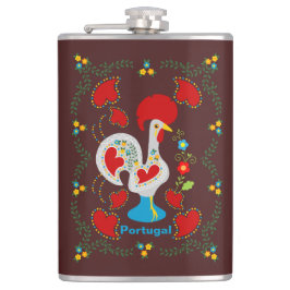 白い伝統的バーセロスの雄鶏 フラスク