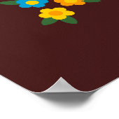 白い伝統的バーセロスの雄鶏 ポスター (角)