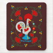 白い伝統的バーセロスの雄鶏 マウスパッド (正面)