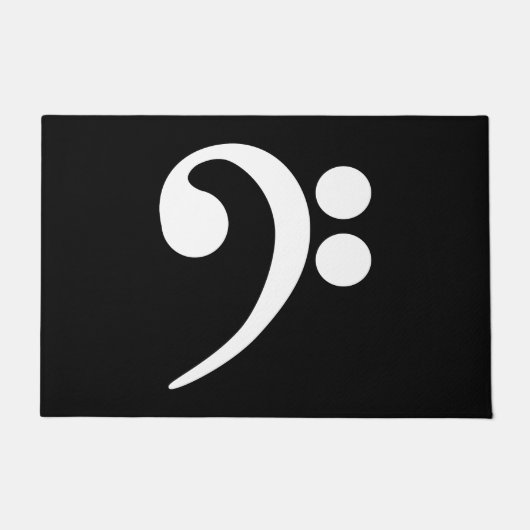 白い低音部記号 ドアマット (正面)