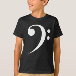 白い低音部記号 音楽シンボル 音楽好き Tシャツ