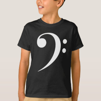 白い低音部記号 音楽シンボル 音楽好き Tシャツ