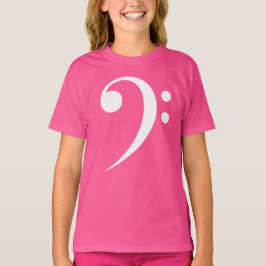 白い低音部記号 音楽シンボル 音楽愛好家 Tシャツ