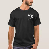 白い低音部記号 Tシャツ (正面)