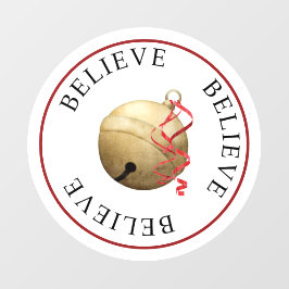 白い信じクリスマスの美しいJingleベル ウィンドウサイン