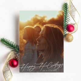 白い優雅な輝きの写真　ハッピー シーズンカード