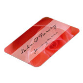 白い先端のピンクのバラパーソナ結婚ルズ マグネット (左側)