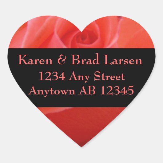 白い先端ピンク結婚ローズ住所 シール (正面)