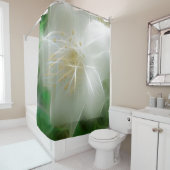 白い光沢のあるジャスミン シャワーカーテン (インサイチュ)
