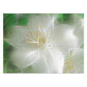 白い光沢のあるジャスミン テーブルクロス (正面(横))