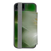 白い光沢のあるジャスミン INCIPIO iPhoneウォレットケース (フォリオ裏面)