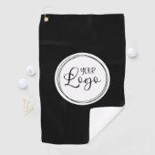 白い円のビジネスロゴ ゴルフタオル (インサイチュ)