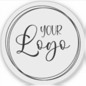 白い円のビジネスロゴ シール (正面)