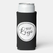白い円のビジネスロゴ スリム缶クーラー (Seltzer正面)