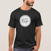 白い円形のビジネス ロゴ Tシャツ (正面)