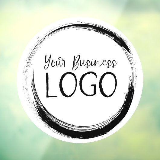 白い円形の背景に自社ロゴ ウィンドウサイン (シート3)