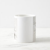 白い円錐形の花3つ コーヒーマグカップ (中央)