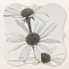 白い円錐形の花3つ ペーパーコースター