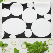 白い円 キッチンタオル (折り畳み)