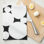 白い円 キッチンタオル (四つ折り)