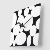 白い円 スクエア壁時計 (傾斜)