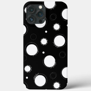 白い円、黒のバックラウンドiPhone / iPadケース iPhone 13 Pro Maxケース