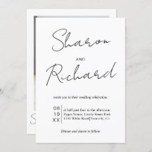 白い写真に黒い文字の書結婚跡