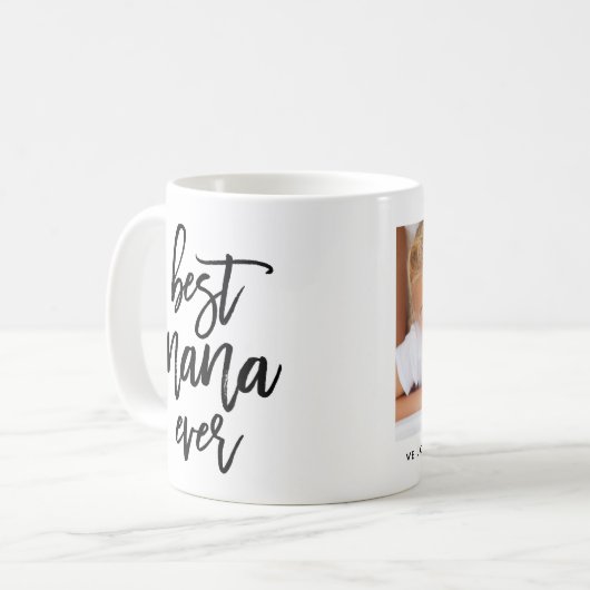 白い写真の最も最高のなナナの手書きの原稿 コーヒーマグカップ (正面左)