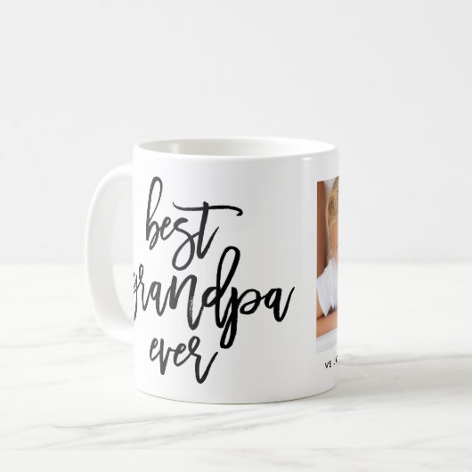 白い写真の最も最高のな祖父の手書きの原稿 コーヒーマグカップ (正面左)