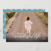 白い写真の素晴らしいライフレタリング シーズンカード (正面/裏面)