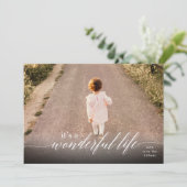 白い写真の素晴らしいライフレタリング シーズンカード (スタンド正面)