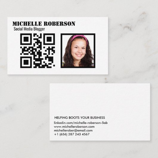 白い写真をきれいにし、コードして下さい 名刺 (正面/裏面)