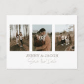 白い写真モダンコラージュ日付の保存 ポストカード (正面)