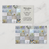 白い写真撮影のコラージュ 名刺 (正面/裏面)