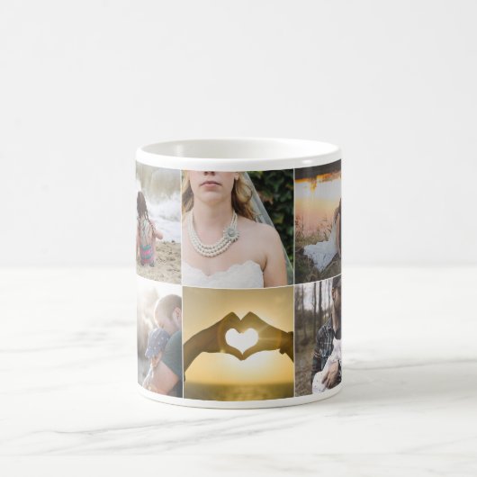 白い写真用コラージュ コーヒーマグカップ (中央)
