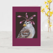 白い冠をかぶった雀のカードをピエール カード (黄色い花)