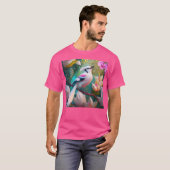 白い冠を持つ頬の赤い幻想の鳥 Tシャツ (正面フル)