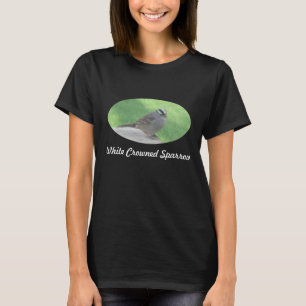 白い冠オーガニック付き雀Tシャツ-米国 Tシャツ