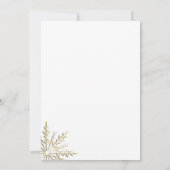 白い冬のウェディングポスト ブランシュ 招待状 ゴールドスノーフレーク (裏面)