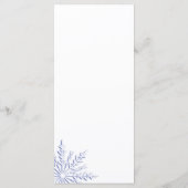 白い冬のウェディングメニューの青い雪 メニュー (裏面)