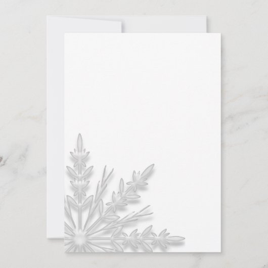 白い冬のスノーフレーク赤ちゃんシャワー 招待状 (裏面)