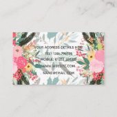 白い冬のフローラエレガントと金ゴールドのグリッター点 名刺 (裏面)