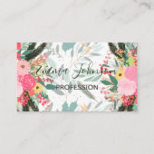 白い冬のフローラエレガントと金ゴールドのグリッター点 名刺 (正面)