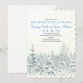 白い冬の森のリハーサルディナー招待状 招待状 (正面/裏面)