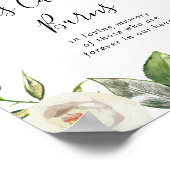 白い冬の芍薬の花 このキャンドルが燃え尽きるまで ポスター (角)