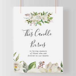白い冬の芍薬の花 このキャンドルが燃え尽きるまで ポスター