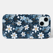 白い冬の花のパターン Case-Mate iPhoneケース (裏面 (横))