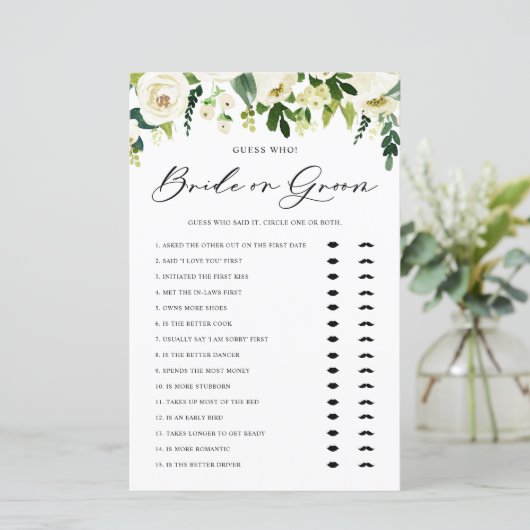 白い冬の花は誰が花嫁または花婿ゲームを推測 (スタンド正面)